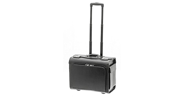 Stanford – Maleta de piel – pilotentrolley – Compartimento para portátil 15  – 46 x 37 x 23 cm – Compartimento organizador – Negro : Amazon.es: Equipaje