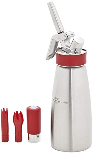 iSi Stainless Gourmet Pint Whipped Cream Dispenser plus 24 Sparkwhip iSi Chargers