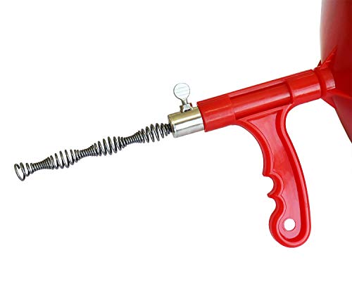 Drain Snake 35-FT, Drum Auger Plumbing Snake, Drain Auger Clog Remover Plumbing Pipe Unblocker Cleaner, Sewer/Bathtub Drain/Kitchen Sink Cleaner with Gloves By KINGLEV