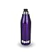 ICY BEV KOOLER STAINLESS STEEL BOTTLE INSULATOR, 2 PACK, PURPLE, beer keeper/holder with silicone bottle stopper; cap with bottle opener and finger grip keeps beer cold longer