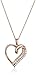 Amazon Collection Rose Gold-Plated Sterling Silver Created White Sapphire Heart Pendant Necklace, 18