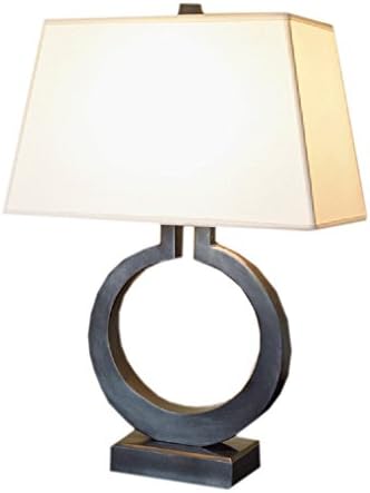 Black Retro Iron Table Lamps Bedroom Fabrics Mask Push Button Bedside Lights ( Color : Black )