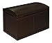 Badger Basket Kid's Hardwood Barrel Top Toy Box Storage Chest with Safety Hinge - Espresso