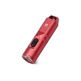 RovyVon Aurora 550 Lumens Outdoor EDC Mini Keychain Rechargeable LED Flashlight, Hard Anodizing Aluminium Alloy Built-in Li-ion Battery 45 Minutes Fast Charging, Waterproof IPX-65 Small Torch, A3(Red)