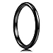 THREE KEYS JEWELRY 2mm 4mm 6mm 8mm Womens Tungsten Wedding Ring for Women Men Black Polished Domed Band