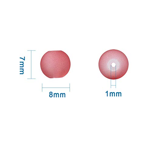 Craftdady 500Pcs 8mm Transparent Frosted Glass Beads Tiny Crystal Glass Round Loose Spacer Beads Random Mixed Colors for Jewelry Making Hole: 1mm - Thumbnail 3