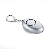 Guard 120dB Personal Alarm with LED flashlight, Self Defense Keychain, survival whistle for Rape/Jogger/Women/Kids/Ederly Emergency ,Gray