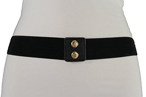 TFJ Women Fashion Belt Gold Metal Chain Long Buckle Hip High Waist Elastic S M
