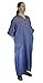 Moroccan Men Caftan Handmade Gandoura Cotton Blend Delicate Soft Comfortable Blue Denim