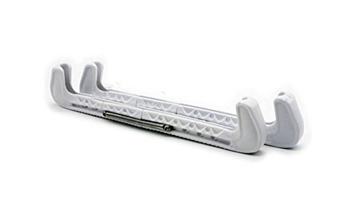 Ice Skate Guards Plastic Ice Skate Walking Blade Guards Protector Covers Adjustable (White)