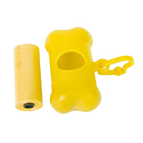 Homyl Bone-Shaped Pet Dog Cat Poop Carrier Waste Bag Disposer Poop Removal Disposal - Yellow