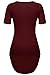 Meaneor Women's Side-Slit Short Sleeve Round Neck Tunic Top Wine Red S