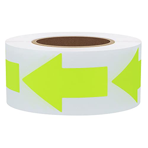 Hybsk Fluorescence Yellow Arrow Stickers Total 500 Labels Per Roll (Fluorescence Yellow)