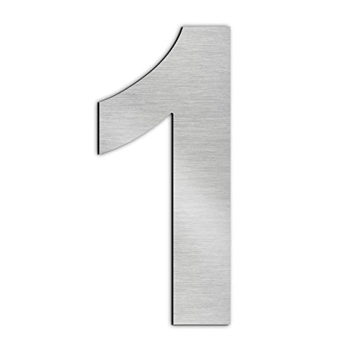 GFDesign Modern House Number 1 Floating Home Address Numerals Sign Plaque Heavy Duty Mount for Home Hotel Office Brushed Nickel Solid 304 Stainless Steel - 6 inches - Thumbnail 6