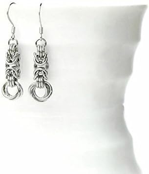 ChainMettle Jewelry11th Year Anniversary Gift Steel | Meticulously Handcrafted | Byzantine Love Knot Stainless Steel | Steel Represents Forever | Made by Hand by Colorado Artisan | Steel Earrings