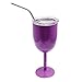 Amzwt Stainless Steel Double Walled Wine Glasses Unbroken Insulated Goblet with Lid and Stainless Steel Straw(10oz Purple)