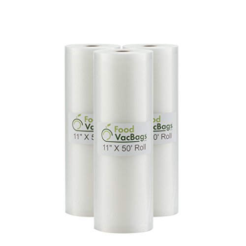 Click Here to See More Images Three 11X50 Rolls of FoodVacBags Vacuum Sealer Bags