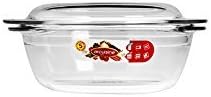 Arcuisine Borosilicate Glass Round Casserole w/Lid 20.2 Centimeters / 1.6 Liters by International Cookware