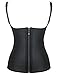 Burvogue Women's Clip&Zip Latex Corset Vest Body Shaper (X-Large, Black)