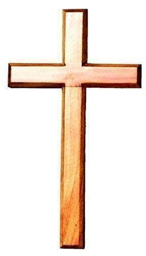HDmirrorR Shalom 60cm wooden Mahogany very large wall hanging cross brown wood