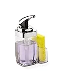 simplehuman Precision Lever Square Push Soap Pump With Removable Caddy, Chrome And Plastic, 22 fl. oz.