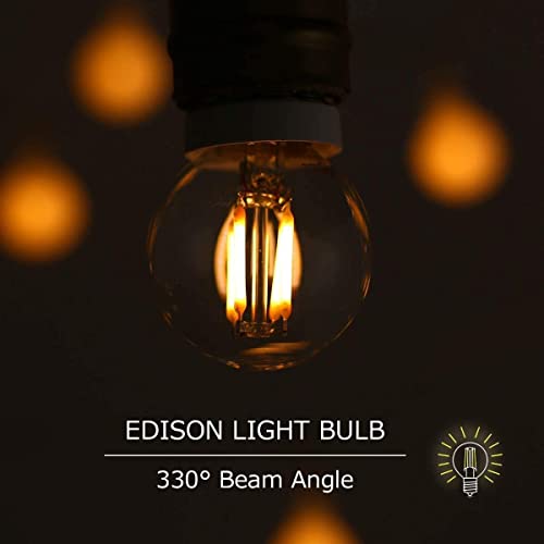 Bombilla de luz LED Edison vintage, JSXing bombillas de vidrio de filamento LED antiguas, no regulable, 4 W (equivalente a 40 W), 350 lm, para decoración del hogar, paquete de 6 (Luz neutra-4000K)