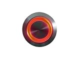 mod/smart Red Illuminated Bulgin Style Momentary Vandal Switch - 22mm -Silver Housing - Ring Illumination