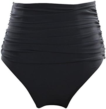 Hestore Women's Bikini Bottom Tankinis Ruching High Waisted Black Size XL