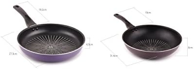 Kichen Art Cookware Set, KR Fry Pan26cm + KR Wok 30cm Set, Dishwasher Safe Cookware, Diamond Coating