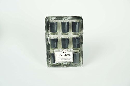 Candle Gift | Stunning Set of 9 Votive Candles In Round Shot Glasses, In Holiday Gift Box, Real Quality Wax Candles, Drip-less Clean Candle Gift Set (Slate gray, Fresh Lines Scent)