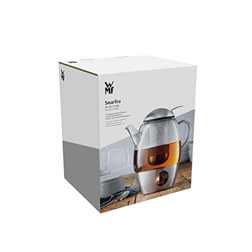 WMF SmarTea Teekanne mit Stövchen Set 3-teilig, Cromargan Edelstahl, Glaskanne 1l mit Siebeinsatz und Stövchen, spülmaschinegeeignet – Bild 8