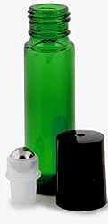 Vivaplex, 24, Green, 10 ml Glass Roll-on Bottles