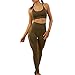 WODOWEI Women 2 Piece Outfits Leggings+Sports Bra Yoga Set Long Pants Tracksuits