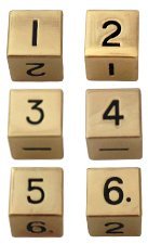 Metal Dice Set: 6 d6 16mm Dice: Gold