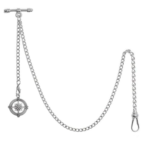DerMacht Single Albert Pocket Watch Chain with T-Bar Gold