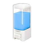 SVAVO Wall Mount Soap Dispenser, Manual Liquid/Lotion Hand Pump Sterilizer Hand Dispenser Shower Shampoo Lotion Gel Container for Bathroom Washroom Guestroom Kitchen Hotel, 17fl.oz/500ml, White