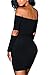 Pretid Women Off shoulder Sleeve Cut Bodycon Stretchy Slim Club Cocktail Dress