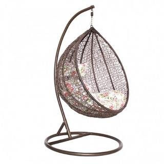 Virasat Outdoor/Indoor/Balcony/Garden/Patio/Hanging Swing Chair of Rattan & Wicker/Color-Brown