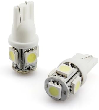 2pcs Xenon White T10 Wedge 5-SMD 5050 LED Light Bulbs 192 168 194 W5W 282 5 158 Ship from USA