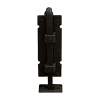 Casa Hardware Vertical Mount Square Iron Surface Bolt - 12" - Black Powder Coat