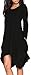 For G and PL Women Casual Long Sleeve Loose Tunic Shirts Mini Dress Black L