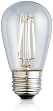 ARCHIPELAGO LED Filament S14 Light Bulb, Clear Glass, 1.5 Watt, Medium Base (E26), 2400K (Soft White), Omnidirectional, UL Listed