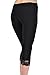 KMystic Cotton Blend Lace Trim Capri Leggings (Large, Black)
