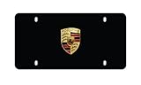 Genuine Porsche Crest License Plate - MATTE BLACK