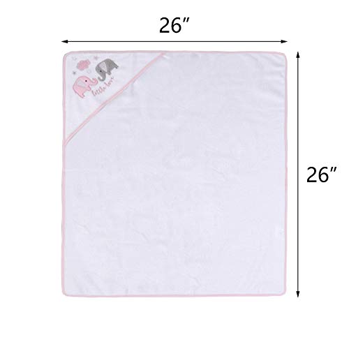 Baby Hooded Bath Towel, Super Soft Thick Absorbent Bath Towel and Washcloth for Infant and Toddler, Perfect Baby Shower Gift, 6 Pack