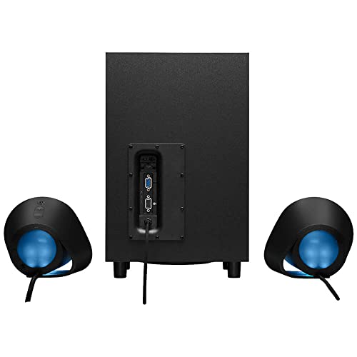 Logitech G560 PC Gaming Speaker System with 7.1 DTS:X Ultra Surround Sound, Game based LIGHTSYNC RGB, Two Speakers and Subwoofer, Bluetooth, USB, Immersive Gaming Experience - Black