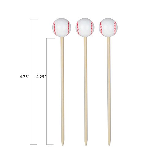 Baseball Appetizer or Sandwich Picks/Swizzle Stick - 4 3/4" - 100ct