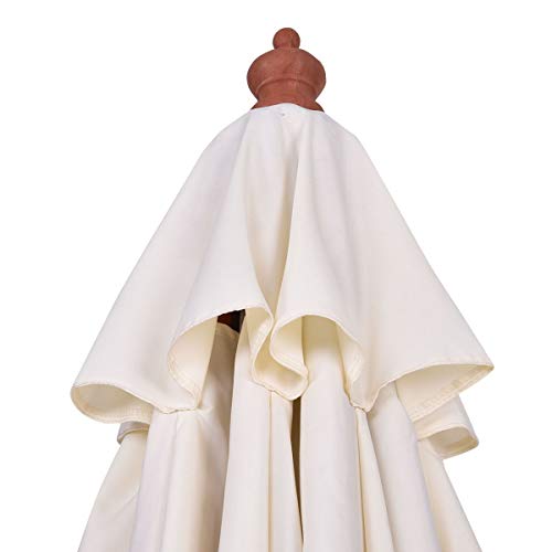 Hulaloveshop Adjustable 9 ft Wooden Outdoor Umbrella Sunshade - Thumbnail 3