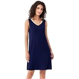 WiWi Women's Bamboo Viscose Sleeveless Nightgown – Racerback Sleepshirt, Plus Size (Wine, 3X) - View #5