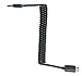 LEMENG Micro USB Male to 4 Pole 3.5mm Male AUX Audio Coiled Spiral Cable